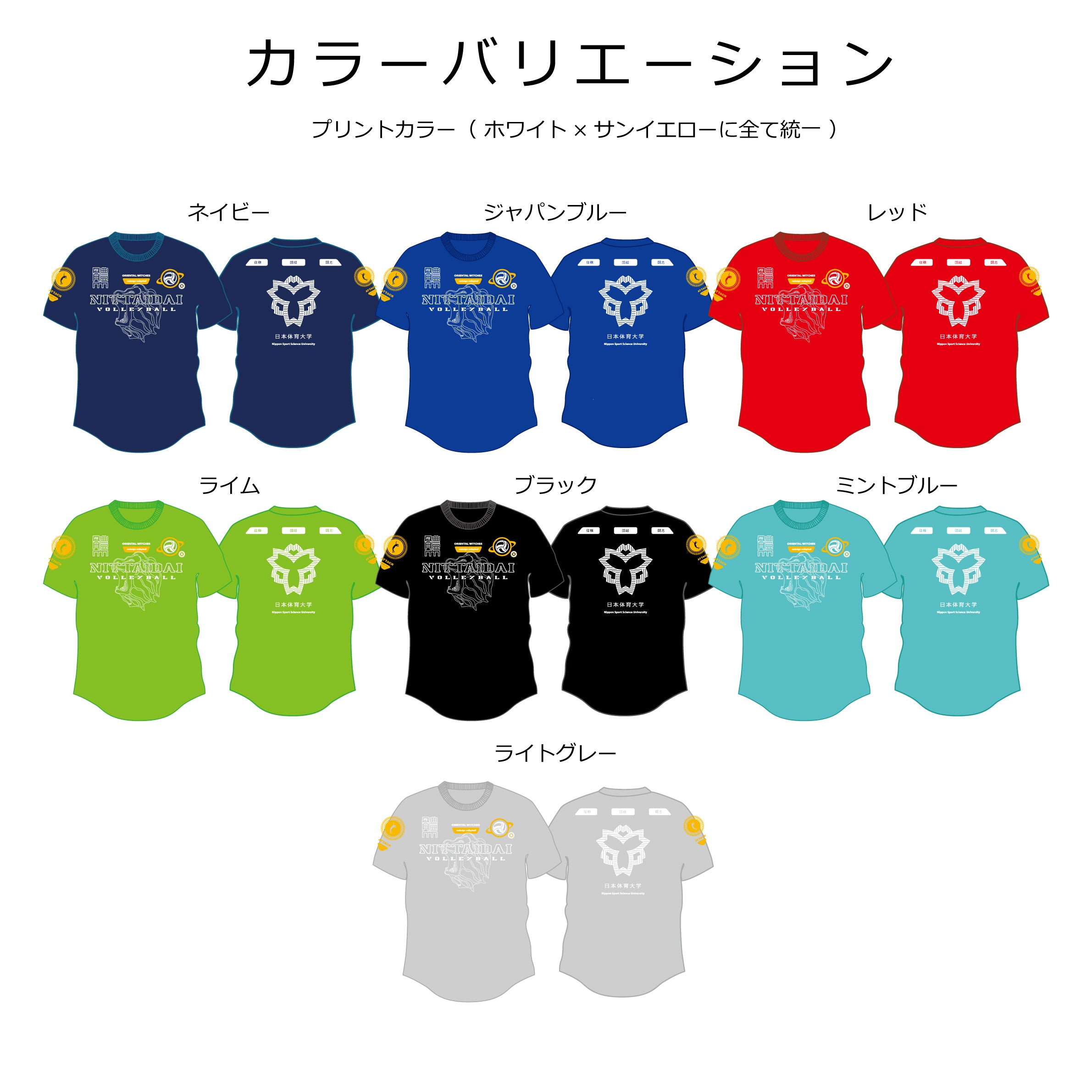 2023日本体育大学9人制バレーボール部応援Tシャツ